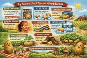 Humble potato could be the key to lower grocery bills during the UK’s summer heatwave, says Albert Bartlett